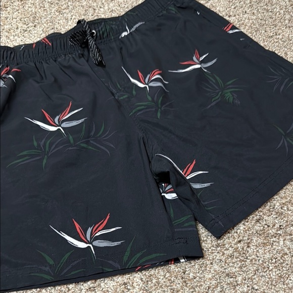 Quicksilver Black Floral Swim Shorts - Picture 1 of 5